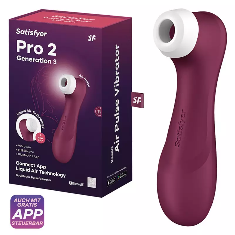 Satisfyer Pro 2 Generation 3 with Liquid Air Technology Connect App Red