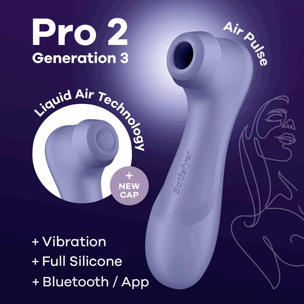 Satisfyer Pro 2 Generation 3 with Liquid Air Technology Connect App Lilac