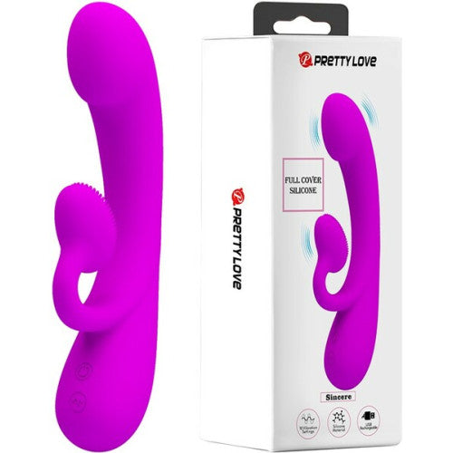 PRETTY LOVE Sincere rabbit vibrator with clitoral teaser scoop Purple Main image