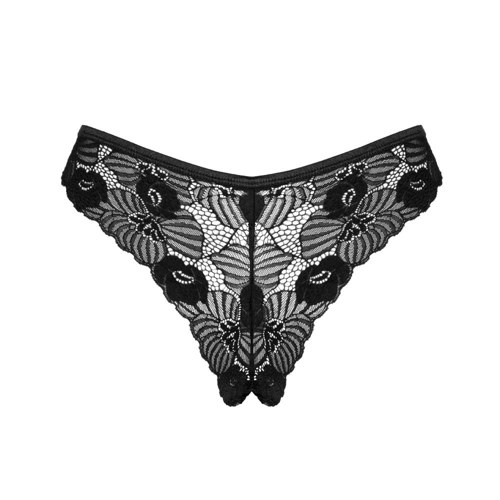 Plus size Obsessive Serena Love lace panties Black