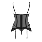 Plus size Obsessive Serena Love corset and thong Black