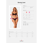 Plus size Obsessive Serena Love 2 pcs lacy set Black