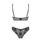 Plus size Obsessive Serena Love 2 pcs lacy set Black