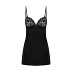 Plus size Obsessive Serena Love satin chemise and thong Black