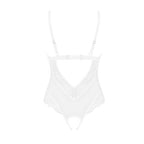 Plus size Obsessive Heavenlly white crotchless teddy - image 5