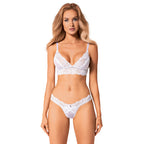 Plus size Obsessive Heavenlly white bra and thong set