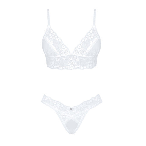 Plus size Obsessive Heavenlly white bra and thong set