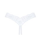 Plus size Obsessive Heavenlly white crotchless thong - image 5
