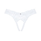 Plus size Obsessive Heavenlly white crotchless thong - image 4