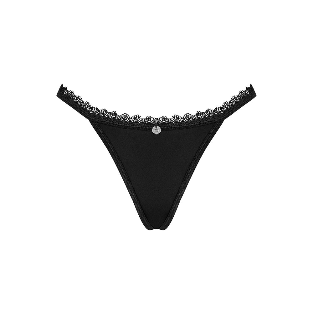 Plus size Obsessive Maderris thong with sensual lace Black Δευτερεύουσα εικόνα προϊόντος