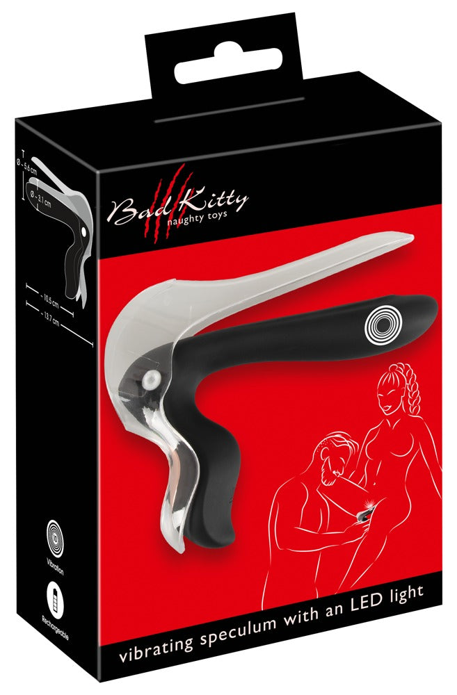 BAD KITTY Vibrating Speculum with Led Light Δευτερεύουσα εικόνα προϊόντος