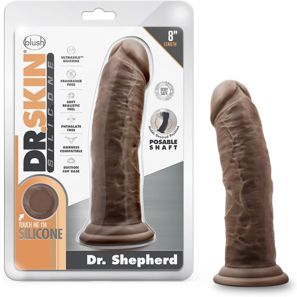 DR SKIN Dr Shepherd silicone dildo with suction cup Chocolate 20 x 5 cm Κύρια εικόνα προϊόντος