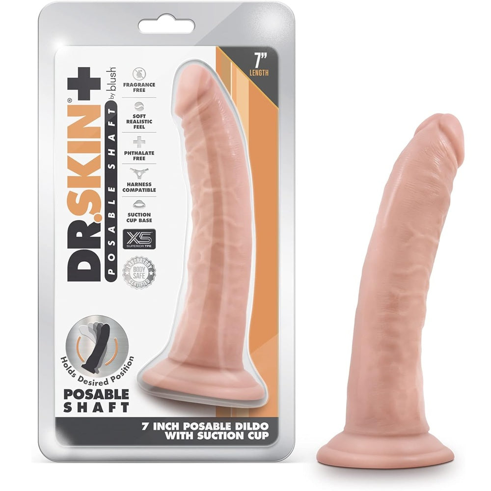 DR SKIN Plus Posable dildo Vanilla 19 x 3.8 cm Κύρια εικόνα προϊόντος