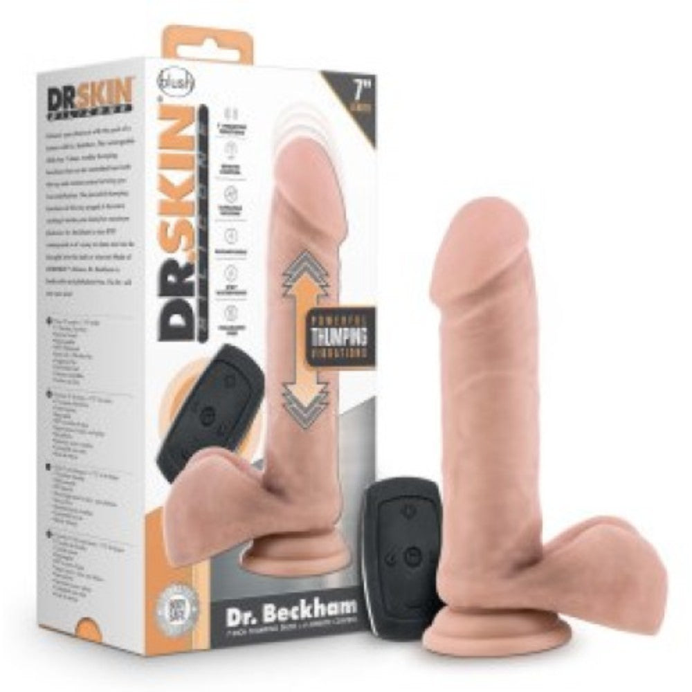 DR SKIN Dr Beckham Thumping remote dildo Vanilla 19.6 x 4.4 cm Κύρια εικόνα προϊόντος