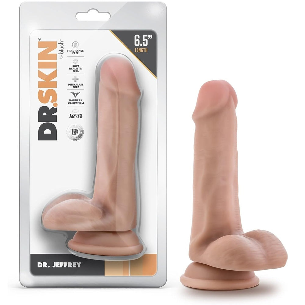 DR SKIN Dr Jeffrey dildo with balls Beige 16.5 x 3.2 cm Κύρια εικόνα προϊόντος
