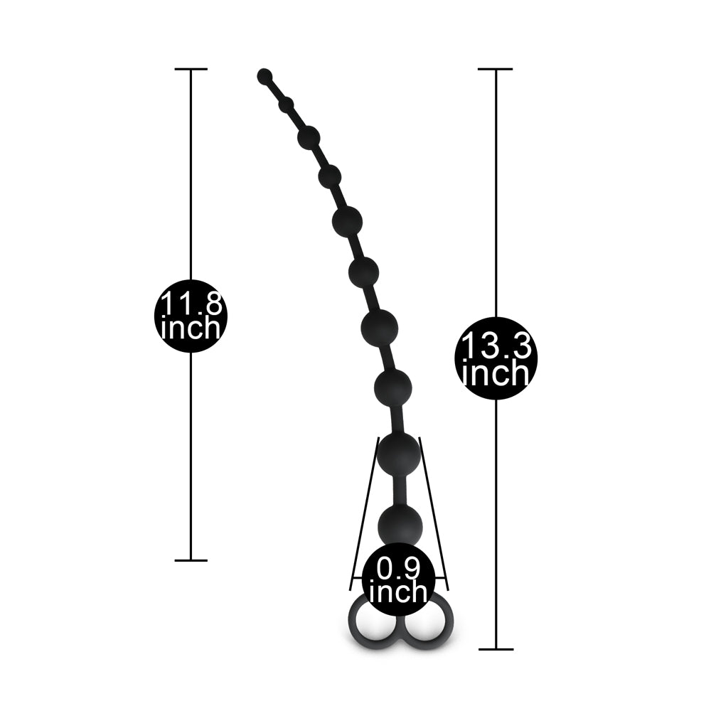 TOYBOY Anal Beads with Finger Rings 34 cm BLACK Secondary image