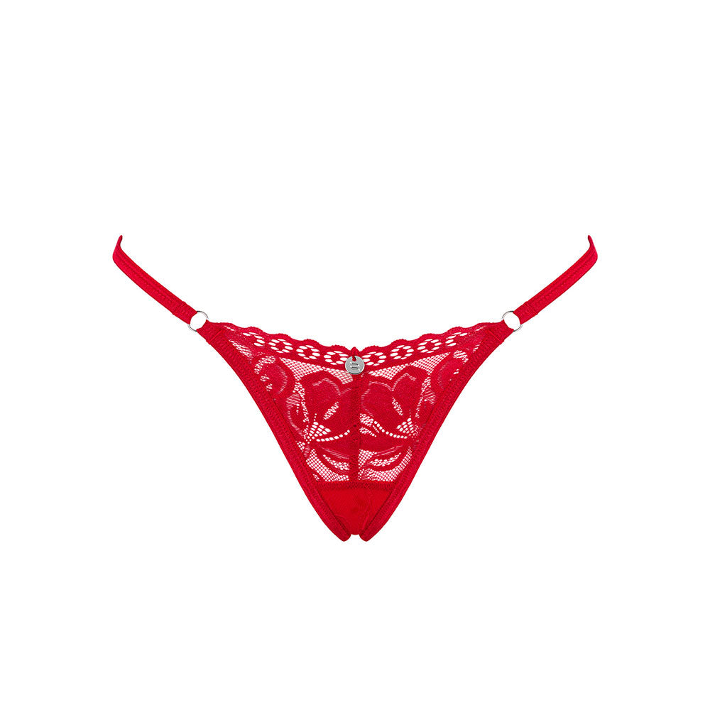 PLUS SIZE Obsessive Lacelove lacy thong Red