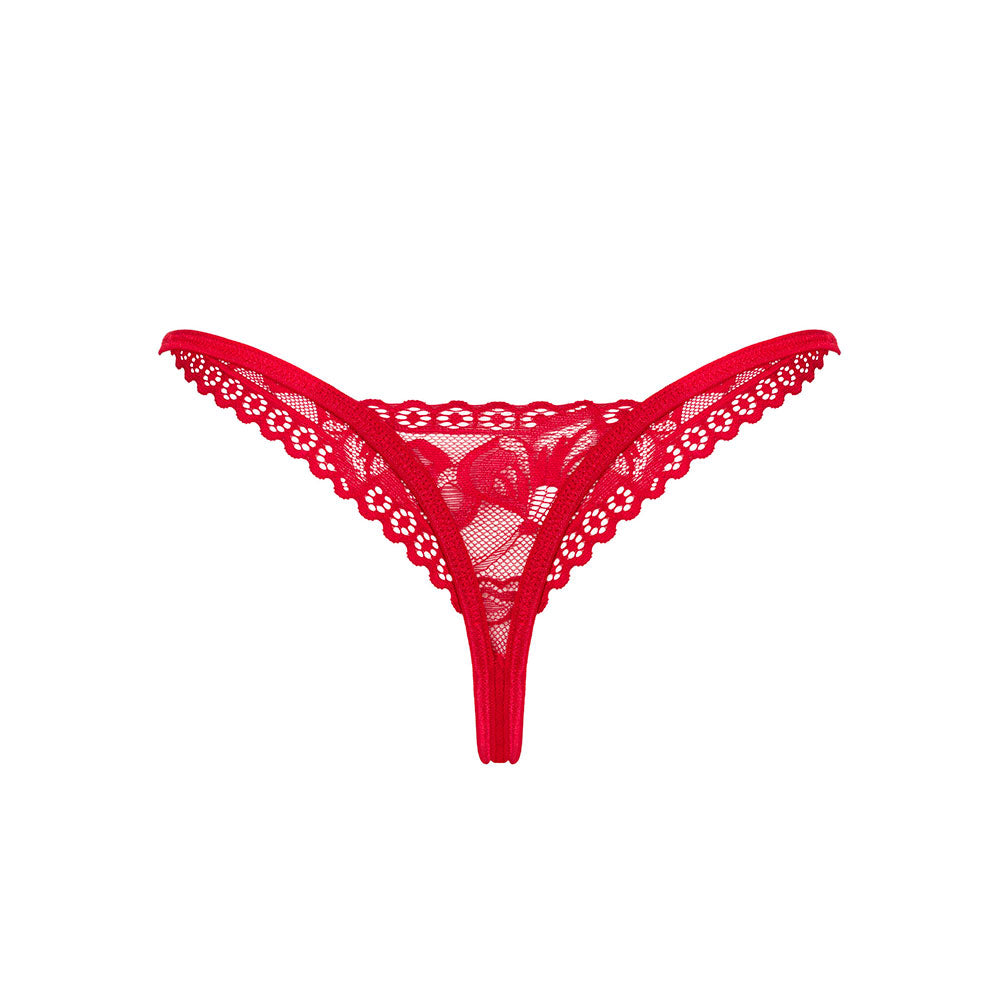 PLUS SIZE Obsessive Lacelove lacy thong Red
