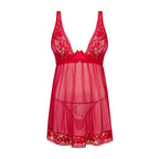 Obsessive Lacelove babydoll and thong Red - image 5