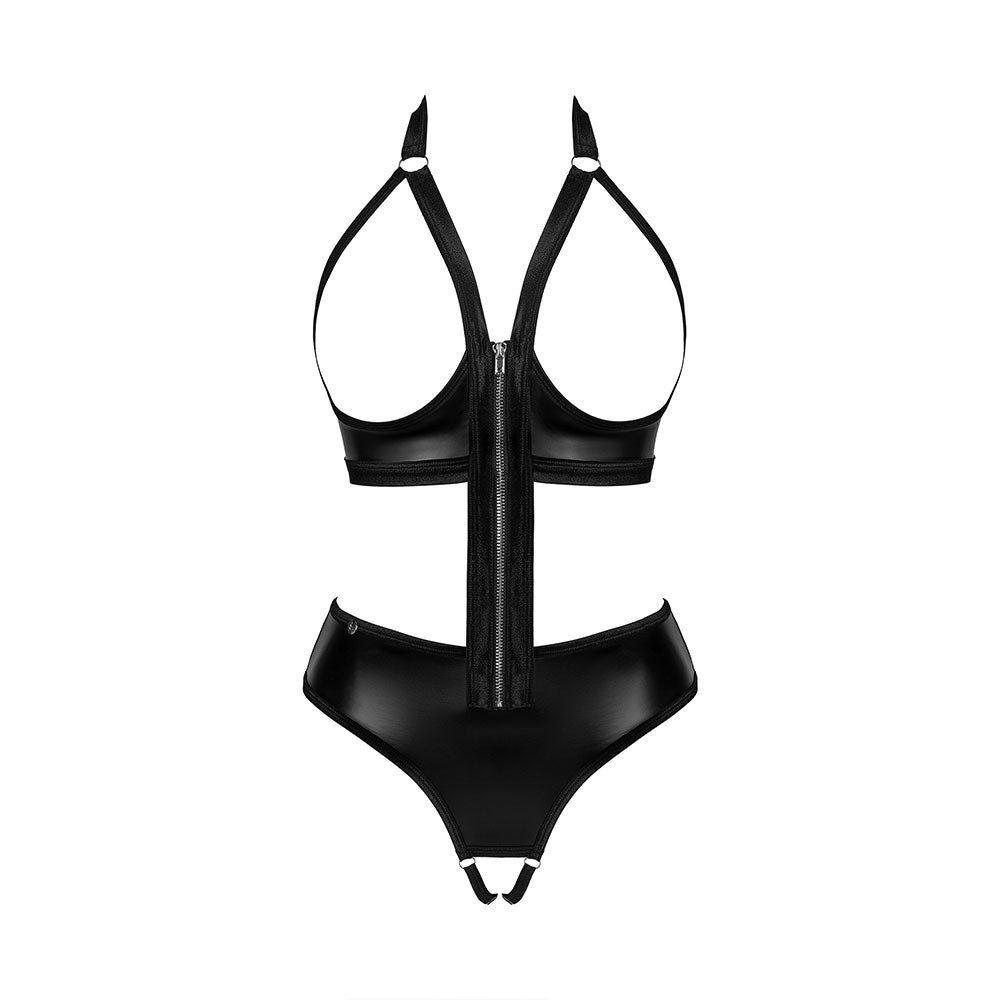 PLUS SIZE Obsessive Norides crotchless teddy Black Secondary image