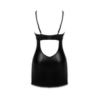 PLUS SIZE Obsessive Norides chemise and thong Black