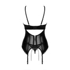 PLUS SIZE Obsessive Norides corset and thong Black