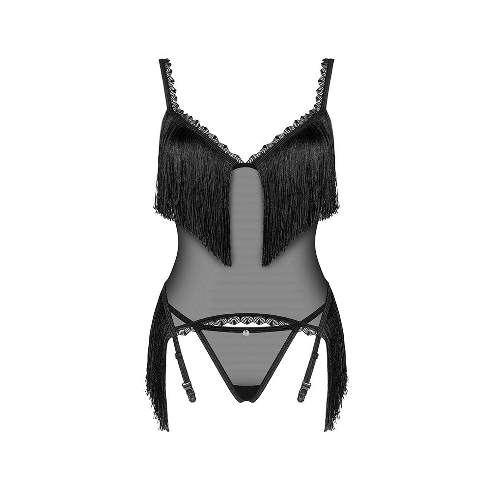 PLUS SIZE Obsessive Sherila corset and thong Black - image 2