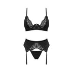 PLUS SIZE Obsessive Bellastia 3 pcs set Black
