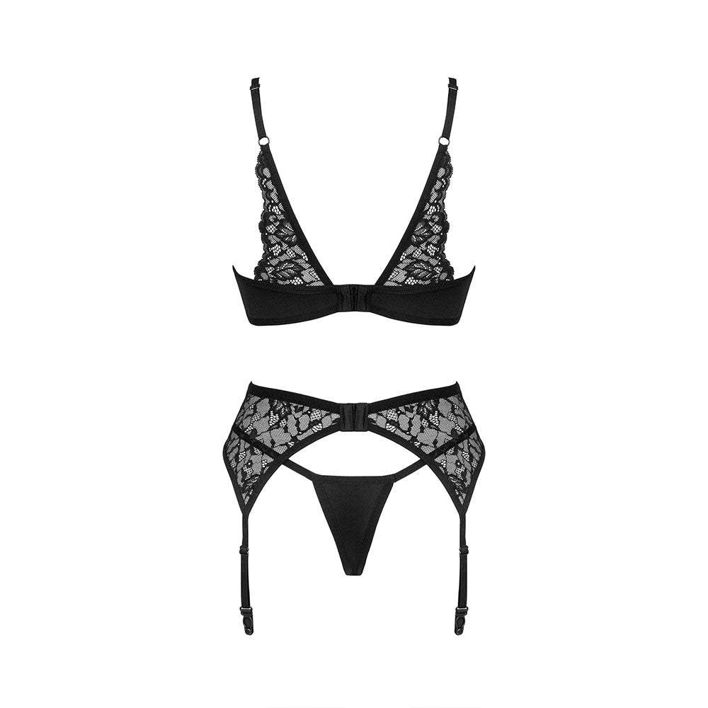 PLUS SIZE Obsessive Bellastia 3 pcs set Black