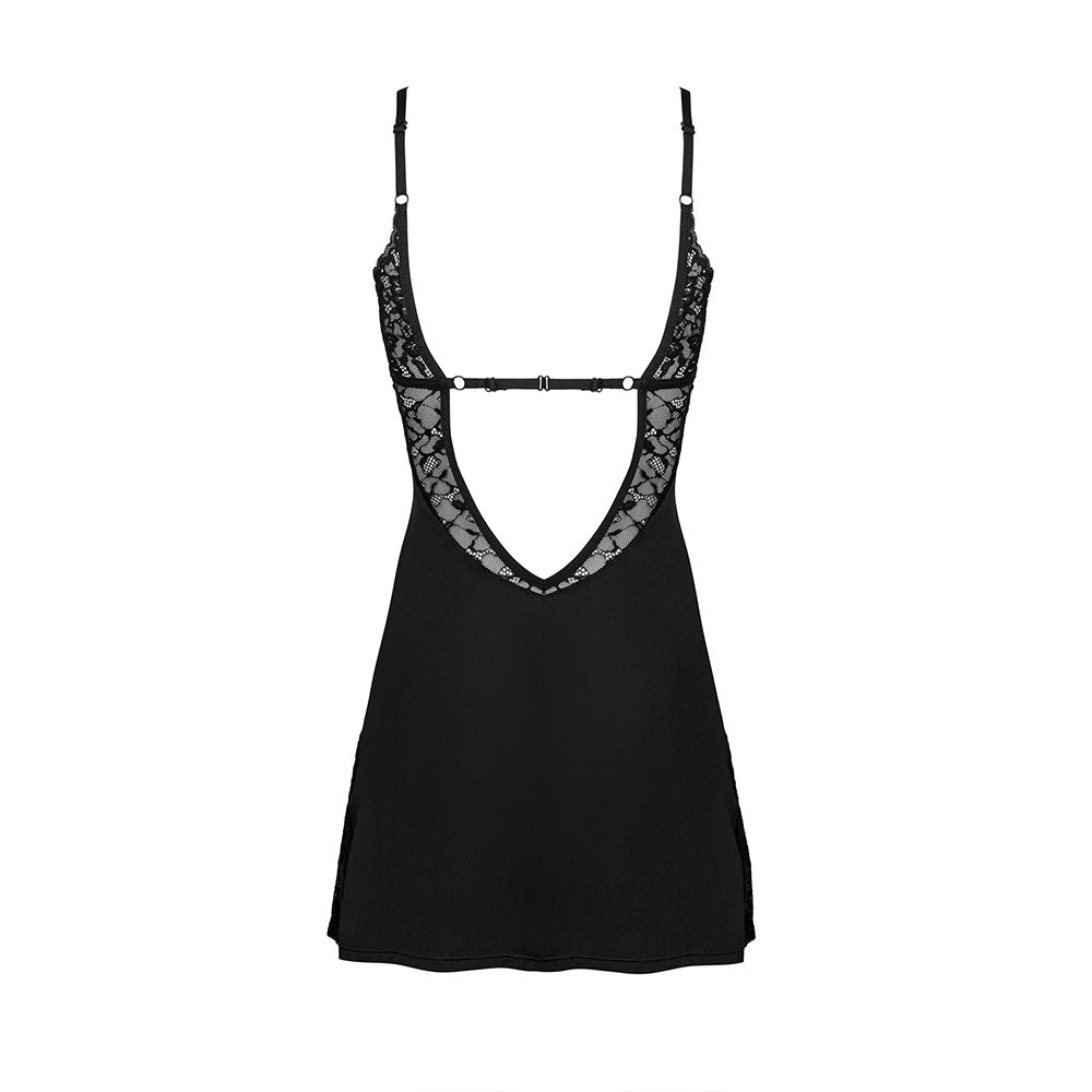 Obsessive Bellastia chemise and thong Black - image 7