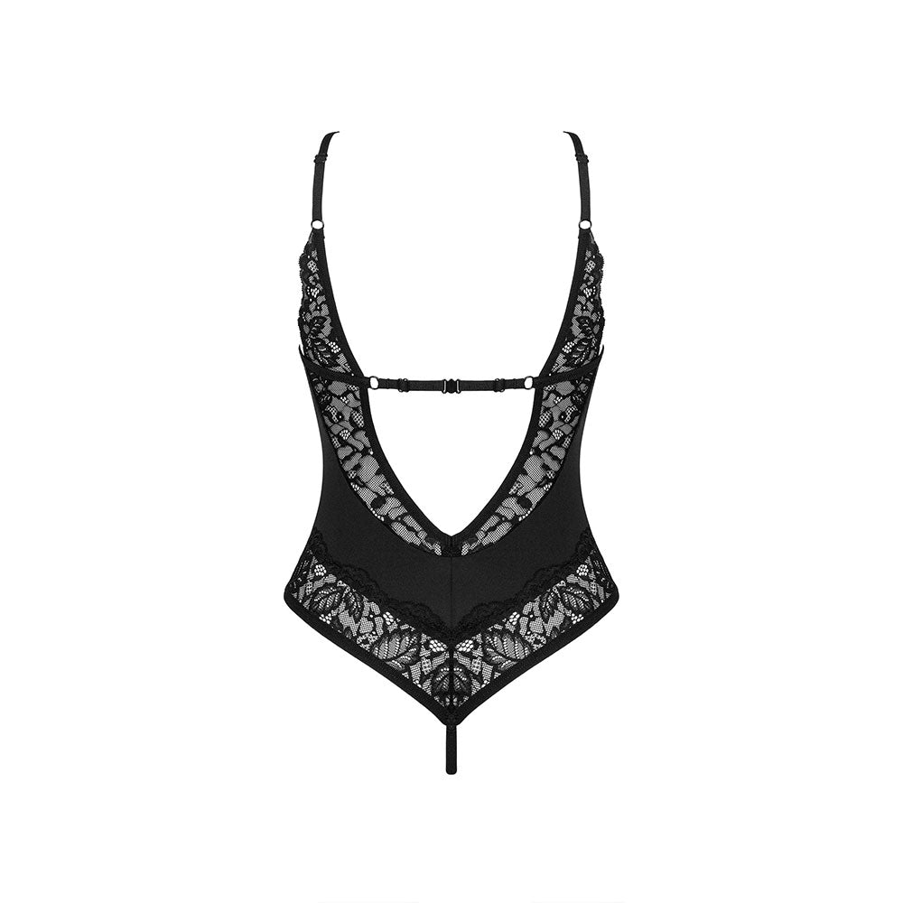 PLUS SIZE Obsessive Bellastia crotchless teddy Black