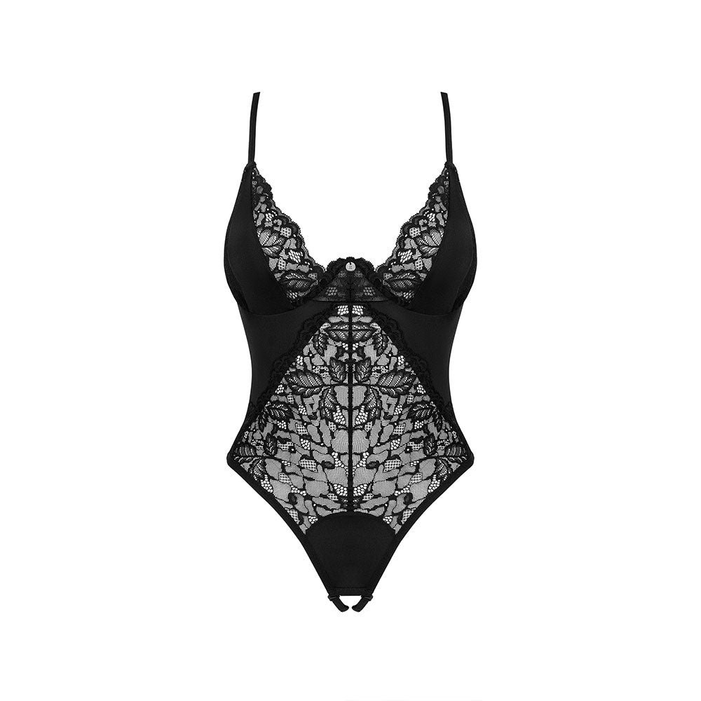PLUS SIZE Obsessive Bellastia crotchless teddy Black Main image