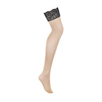 PLUS SIZE Obsessive Bellastia stockings with black lace
