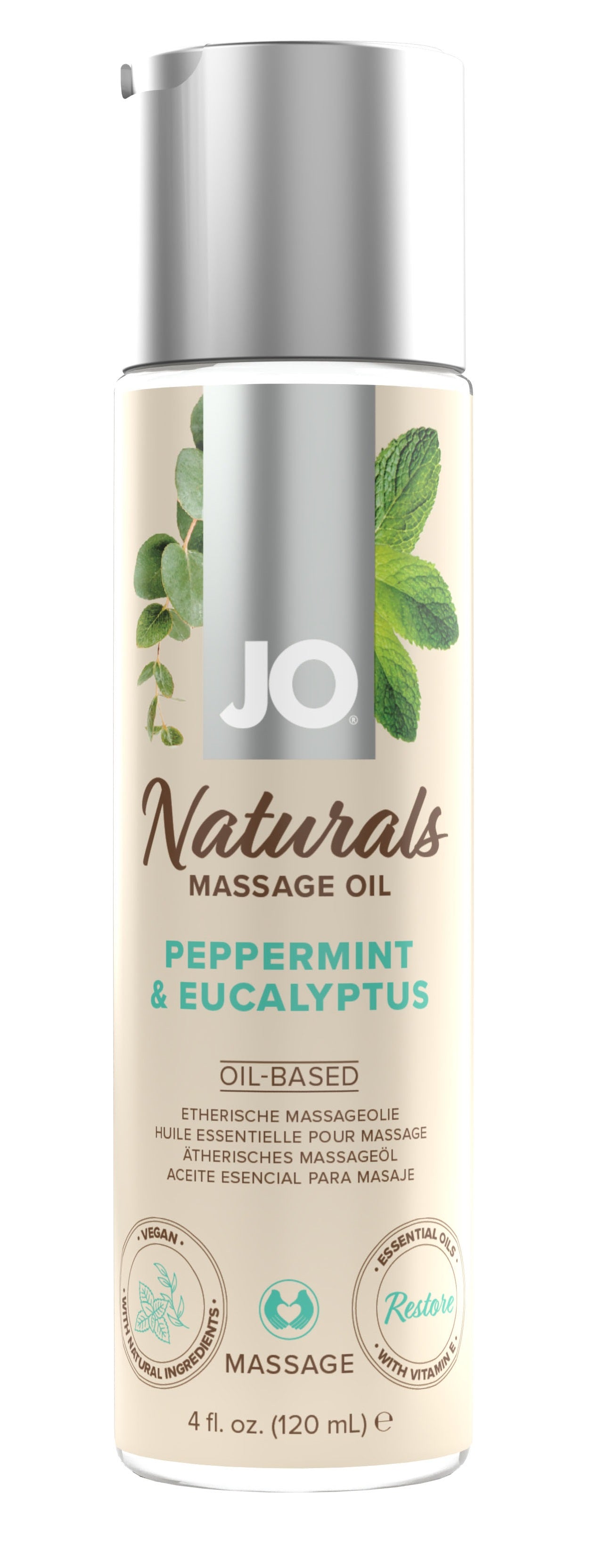 System Jo Naturals Massage oil Peppermint and Eucalyptus 120 ml