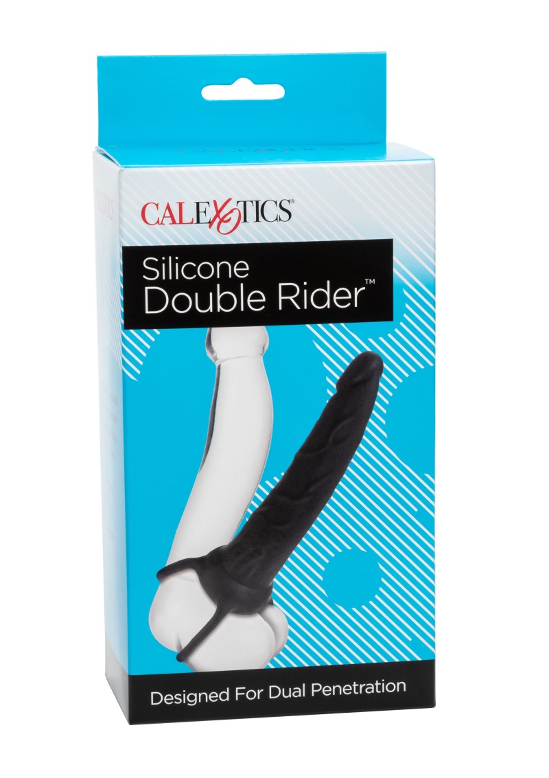 Calexotics Silicone Double Rider 14 x 3.25 cm Black Δευτερεύουσα εικόνα προϊόντος