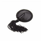 Naughty Toys Black round nipple covers with tassel - image 3