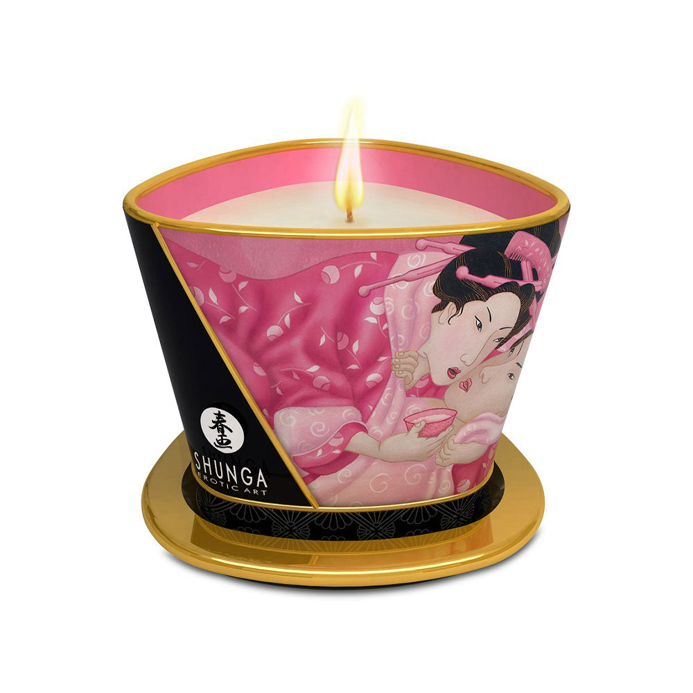 Shunga Massage Candle Rose 170ml Δευτερεύουσα εικόνα προϊόντος