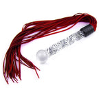 Naughty Toys RED leather flogger glass dildo handle with ball Tip - image 3