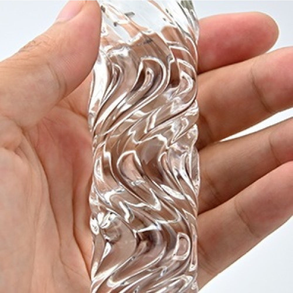 Naughty Toys RED leather flogger glass dildo handle with ball Tip - image 2