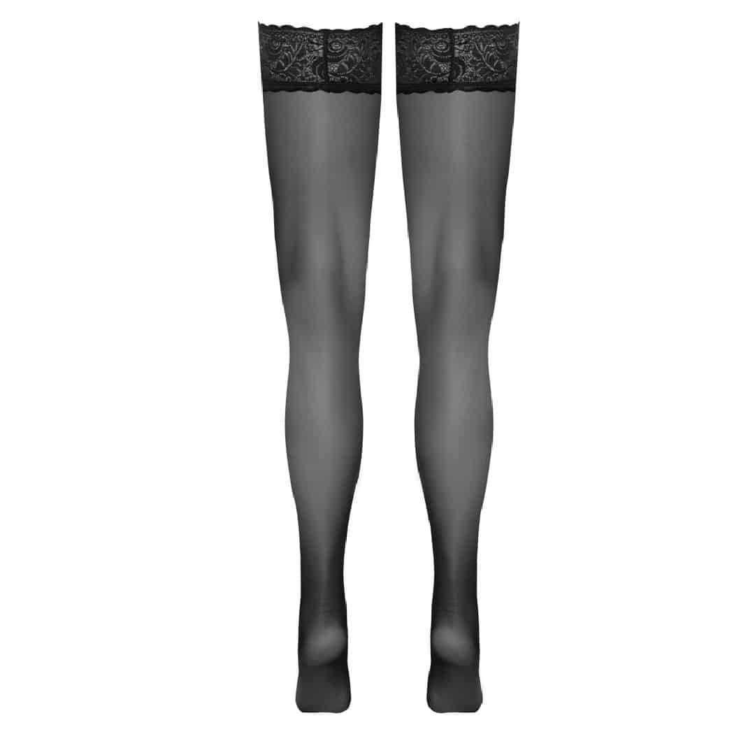 Cottelli Classy Elegant Hold-up stockings with 8 cm wide lace trim Κύρια εικόνα προϊόντος