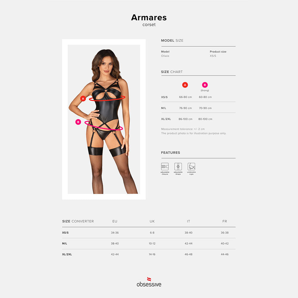 Plus Size Obsessive Armares Corset with Thong