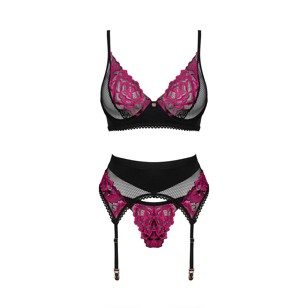 Plus Size Obsessive Rosenty Tempting 3-pieces Set