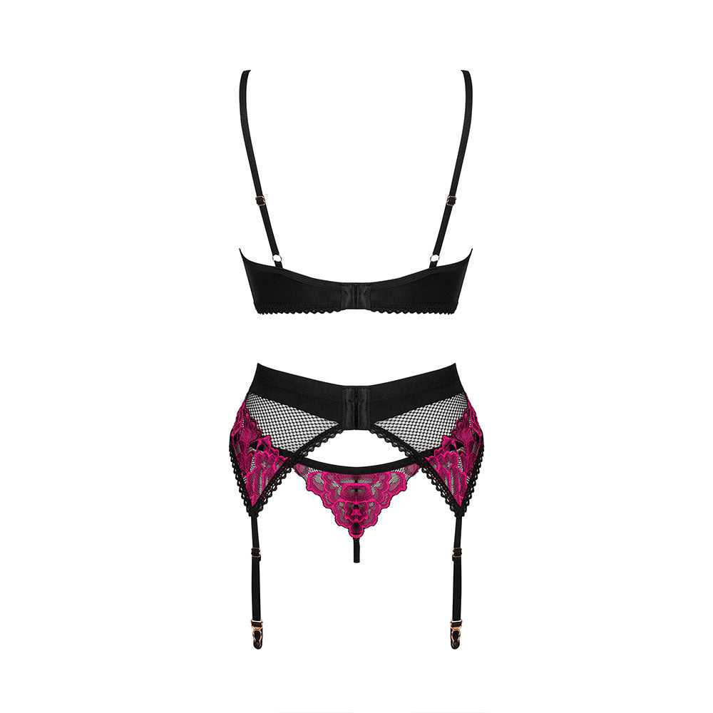 Plus Size Obsessive Rosenty Tempting 3-pieces Set