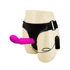 BAILE Strap-on with vibrating silicone purple Dildo 15.5cm