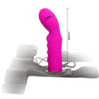 BAILE Strap-on with vibrating silicone purple Dildo 15.5cm