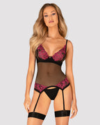 Obsessive black corset and thong.