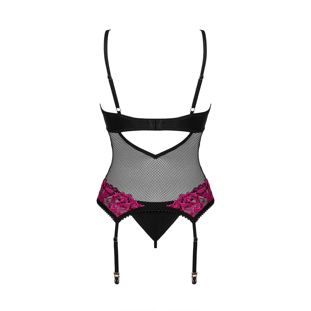 Plus Size Obsessive black corset and thong