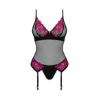 Plus Size Obsessive black corset and thong