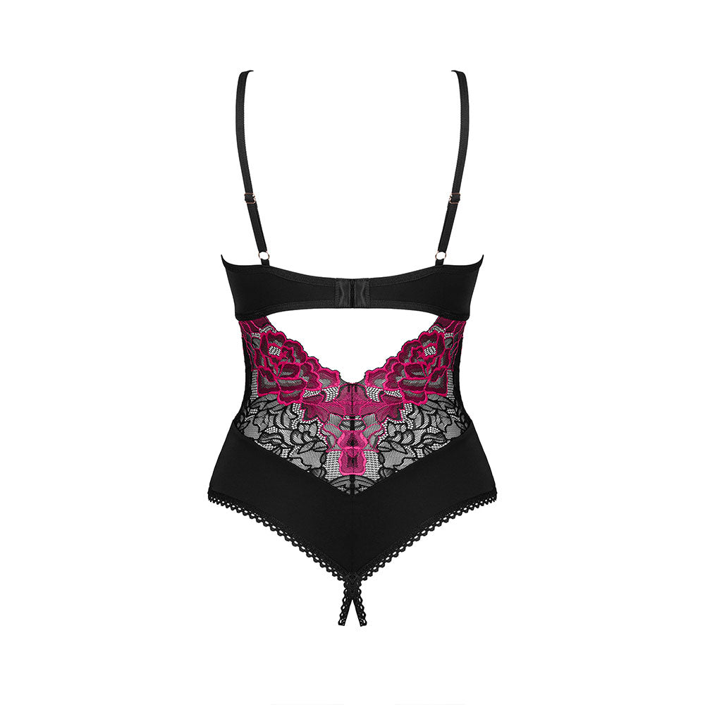 Plus Size Obsessive Rosenty crotchless teddy