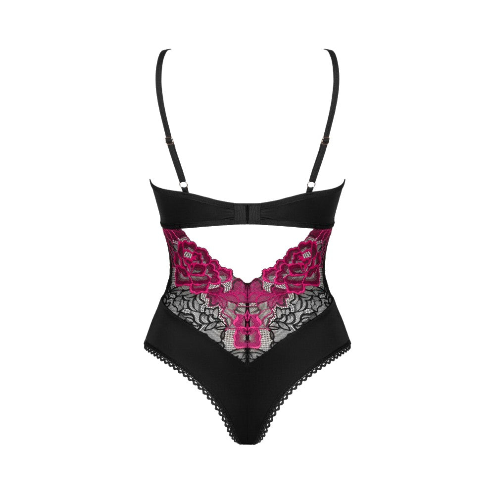Plus Size Obssesive Rosenty Teddy with rose embroidery